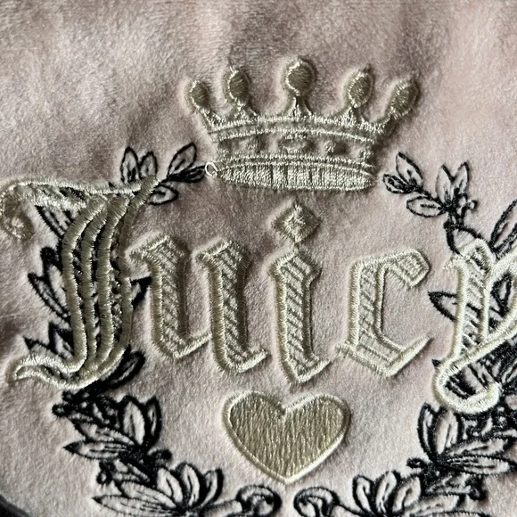NWT Juicy Couture Velour Heritage Crossbody Bag Dusty Blush Pink Logo - Picture 2 of 9